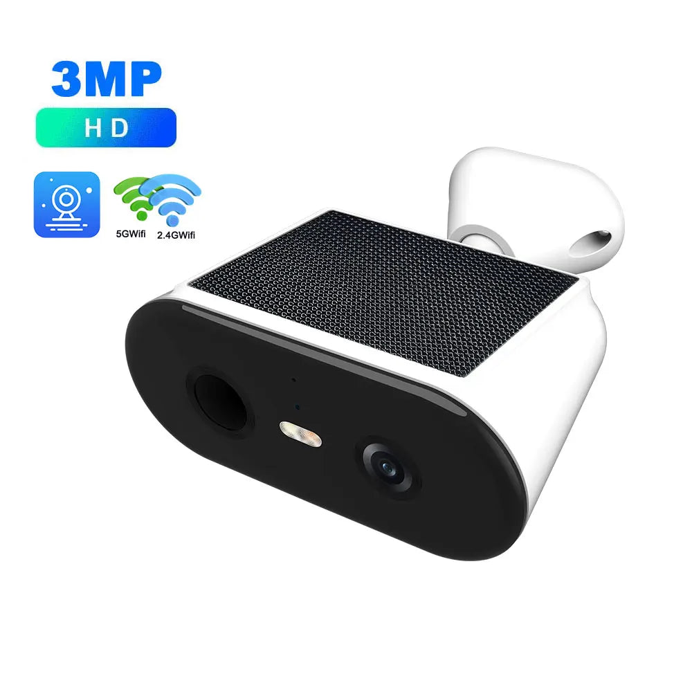 ANSVICAM 2K Solar Camera Built-in Battery 5MP 5G WIFI Security Camera Long Time Standby Color Night Vision Outdoor Wireless Cam
