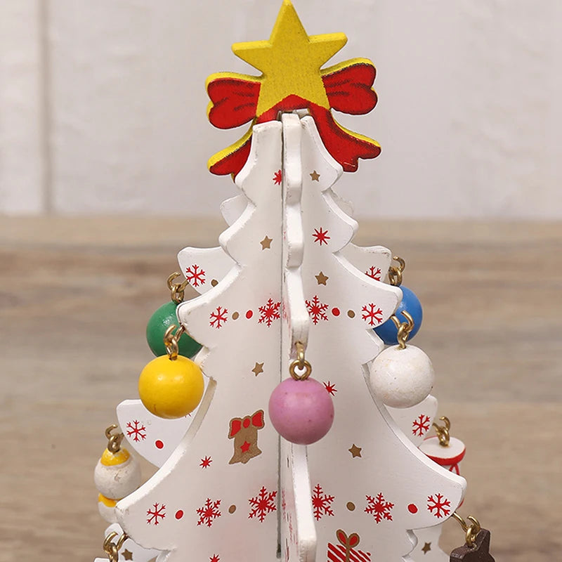 Creative DIY Wooden Christmas Tree Window Shop Mall Desktop Display Props Ornament Holiday Gifts Decoration Ornaments