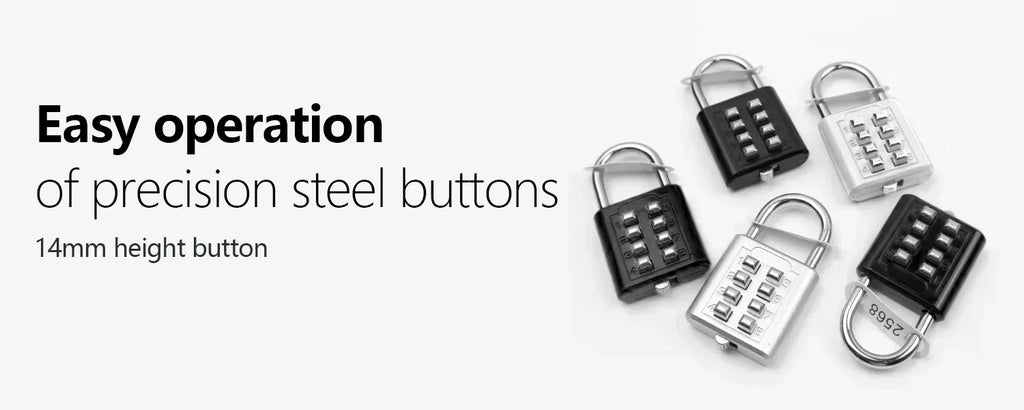 8 Digit Padlock Outdoor Waterproof Combination Zinc Alloy Travel Luggage Lock with Key for Suitcase Backpack Anti-Theft