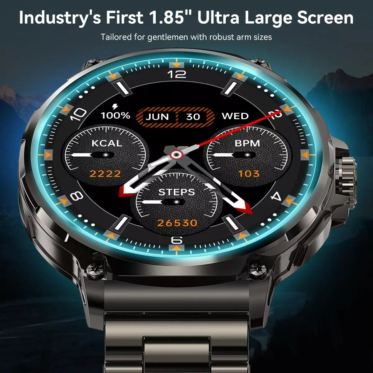 2026 New GPS Track Smart Watch Men 1.85-Inch HD AMOLED Screen 710 Mah Battery Sport Bluetooth Call Smartwatch For Android IOS