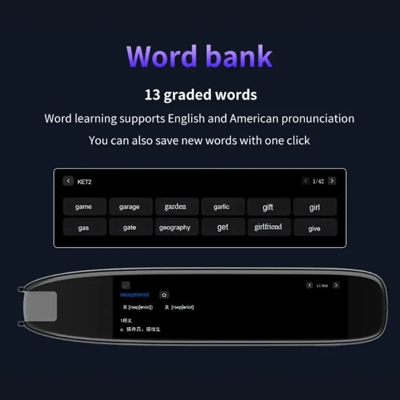 S65pro Reader Device Dictionary Translation Pen Scan Text Scanning Reading Translator WiFi/BT Connection Online Photo Translate