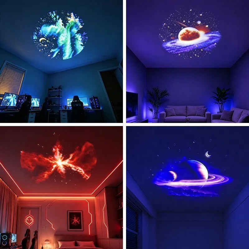Mini USB Galaxy Star Projector Light 360° Adjustable Night Light Atmosphere Lights For Bedroom Romantic Night Birthday Party Use