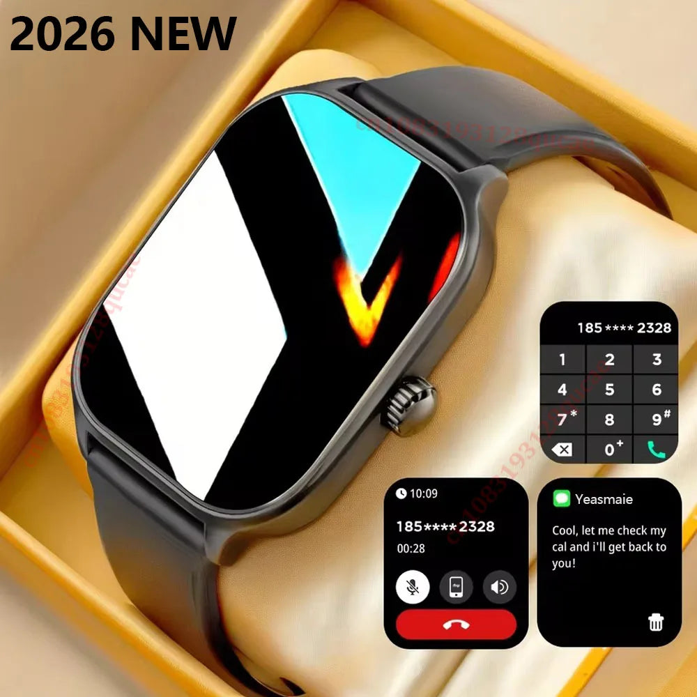 2026 Smart Watch Android IOS Phone 2.01 Inch Color Screen Bluetooth Answer Call Fitness Watches Tracker Smartwatch Women Men New