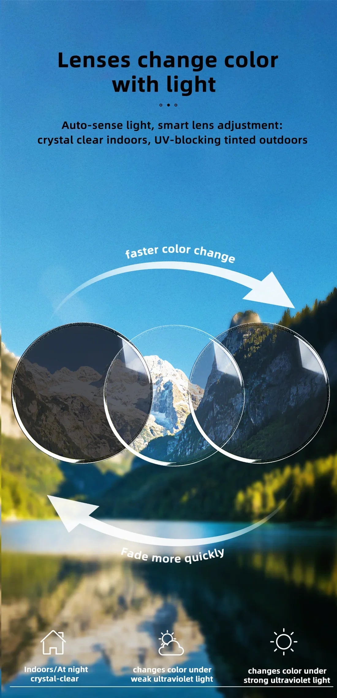 2026 AI Smart Camera Glasses 8MP 1200P Video Record Real-Time Translation Object Recognition AI Q&A Color Changing Smart Glasses
