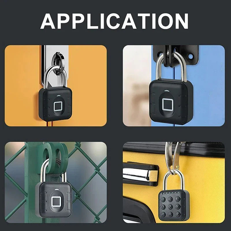 Tuya Smart Bluetooth Password Fingerprint Padlock Waterproof Keyless Security Electronic Luggage Bag Case Anti-theft Lock