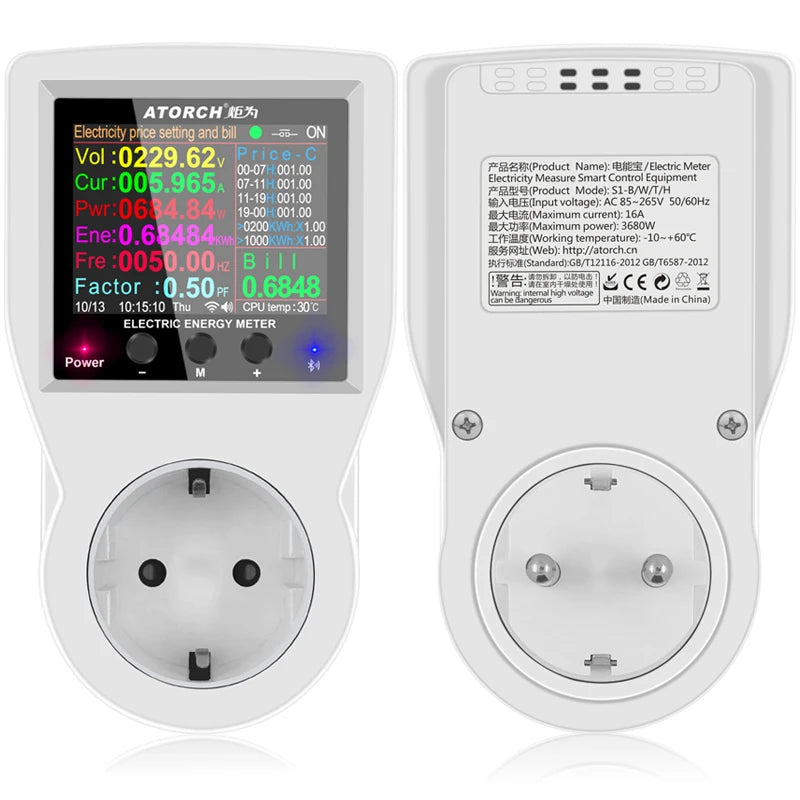 AC85-265V 16A Tuya WIFI Smart Socket Digital Wattmeter Electricity Consumption Power Kwh With Switch Power Energy Meter