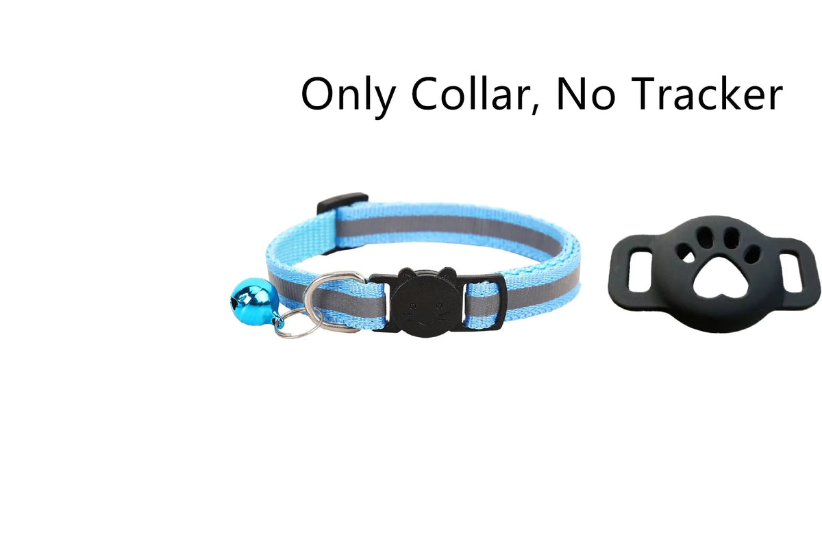 iOS Smart GPS Tracker & Premium Reflective Cat Collar Bundle Secure Adjustable Anti-Lost Location Finder for Kittens