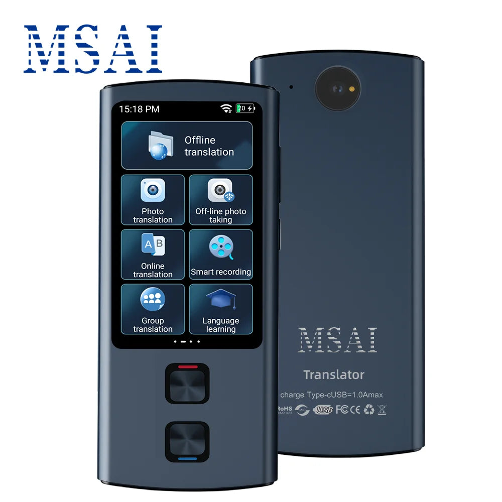 T26 T17 Metal Translator 17 Languages Offline 1+16GB Storage Professional Real-Time Interpreter for Business Meetings