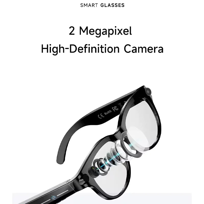 M89-S AI Smart Glasses Equipped with High-Definition 1080P Camera Translation AI Voice Assistant Music Playback and LED Lighting