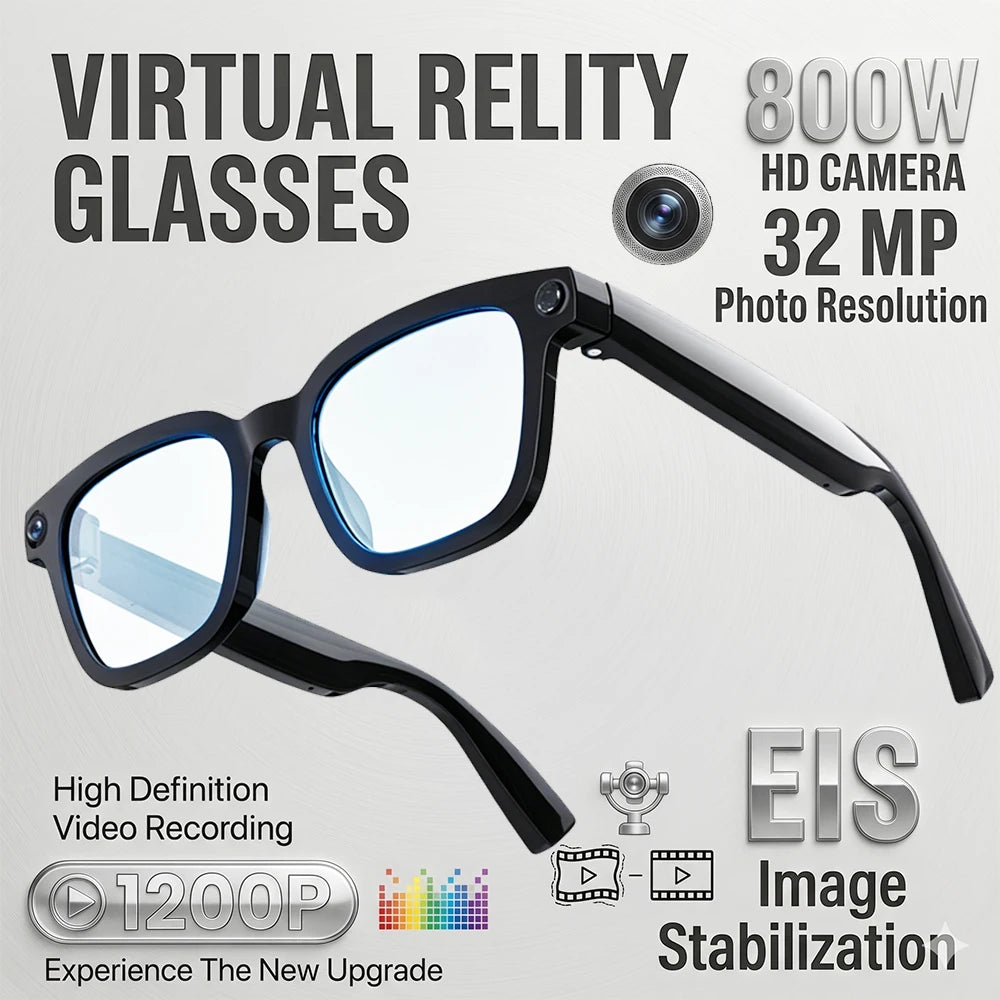2026 AI Smart Camera Glasses 8MP 1200P Video Record Real-Time Translation Object Recognition AI Q&A Color Changing Smart Glasses