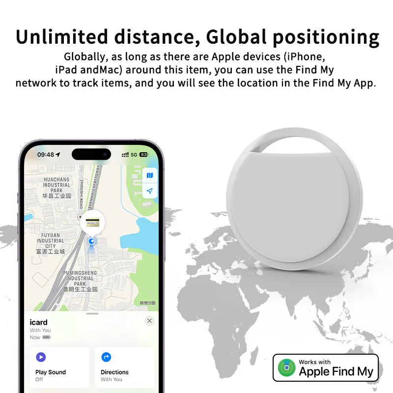 Air Tag Smart Bluetooth Tracker Tag Works with Find My APP (iOS Only) Search Locator Device Item Finder for Luggage Key Bag