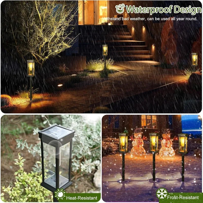 Solar Pathway Lights Solar Lights Outdoor Solar Powered Garden Lights for Walkway Yard Backyard Lawn Landscape Lighting Decor
