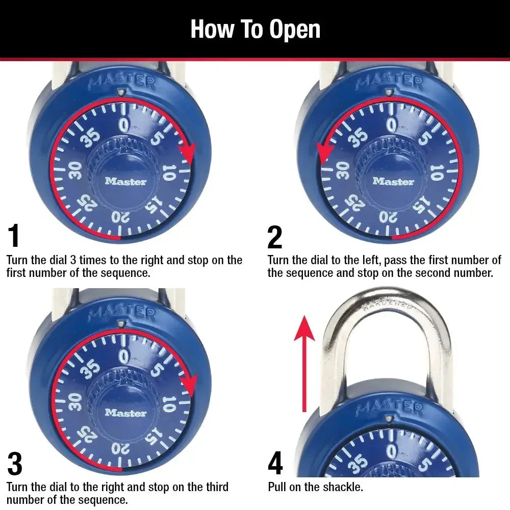 Locker Rotate Portable Password Lock Combination Padlock Rotation Lock for Gym and School Lockers Master Lock 1530D Combination