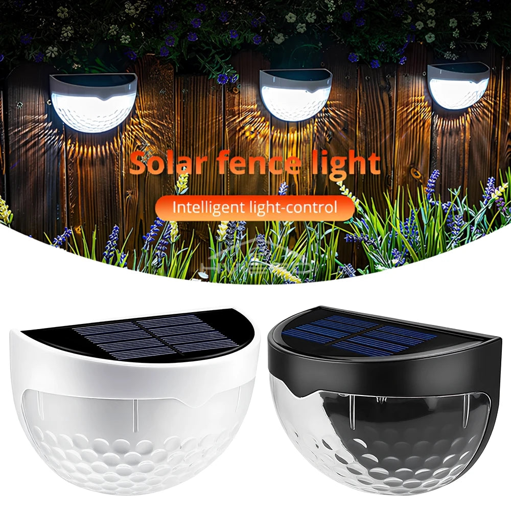 Solar Lights 6LED Half Round Ladder Waterproof Bright Courtyard Garden Hedge Balcony Night Lamps Induction Decoration Lighting