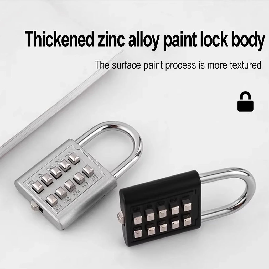 8 Digit Padlock Outdoor Waterproof Combination Zinc Alloy Travel Luggage Lock with Key for Suitcase Backpack Anti-Theft