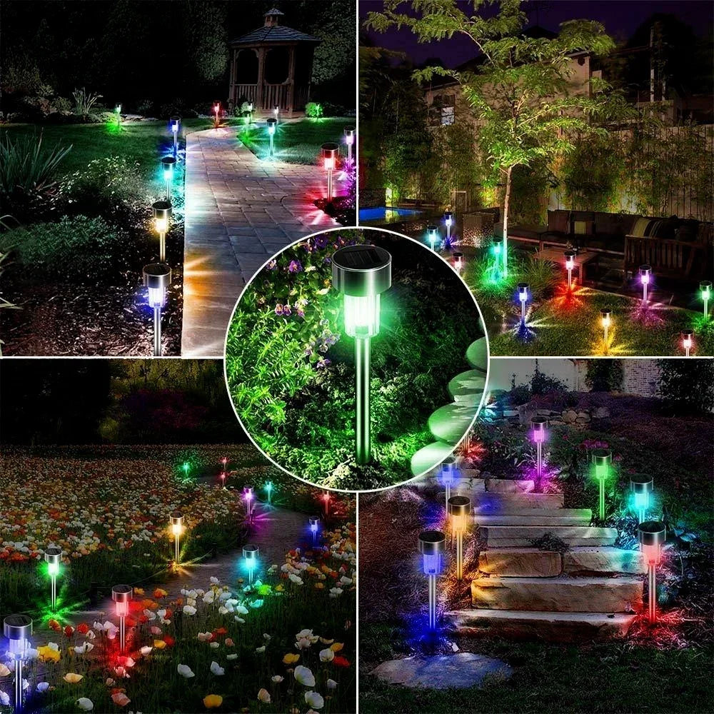 Solar Outdoor Lights Garden Lamp Solar Powered Waterproof Landscape Path Outdoor for Yard Backyard Lawn Patio Decorative