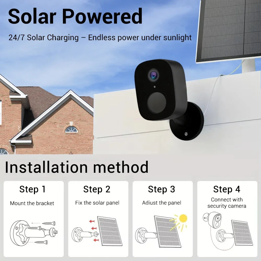 5MP 4G Solar Camera WiFi Wireless IP Security Camera Outdoor Surveillance Night Vision Battery Waterproof Two-Way Audio Tracking