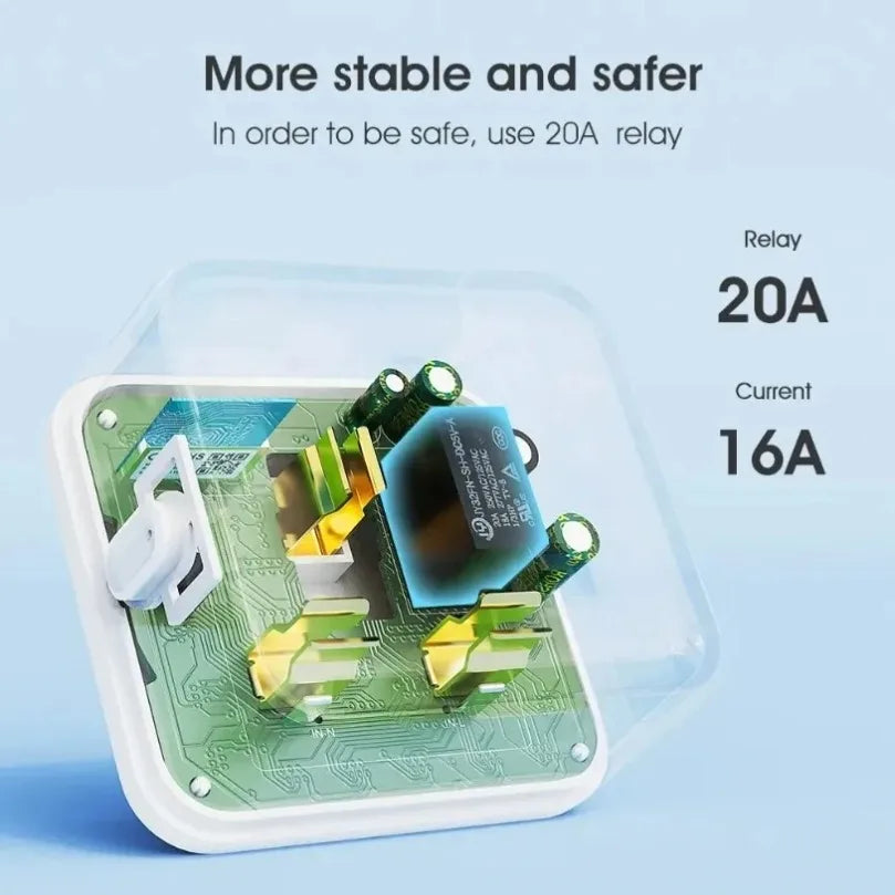 16A Tuya WiFi Smart Plug Travel Conversion Socket UK EU US Standard Power Monitor Timer Remote Control Smart Home Outlet