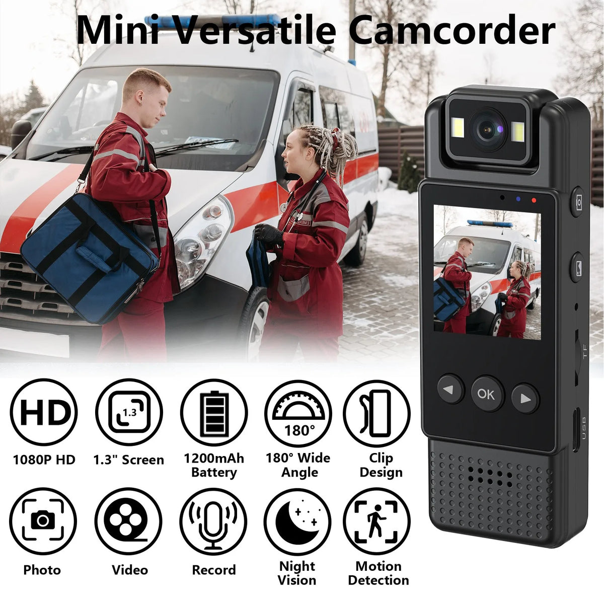 2026 NEW  Mini Camera 1080P Portable Digital Video Recorder Worn Police Small Body Cam Night Vision DV Miniature Camcorde