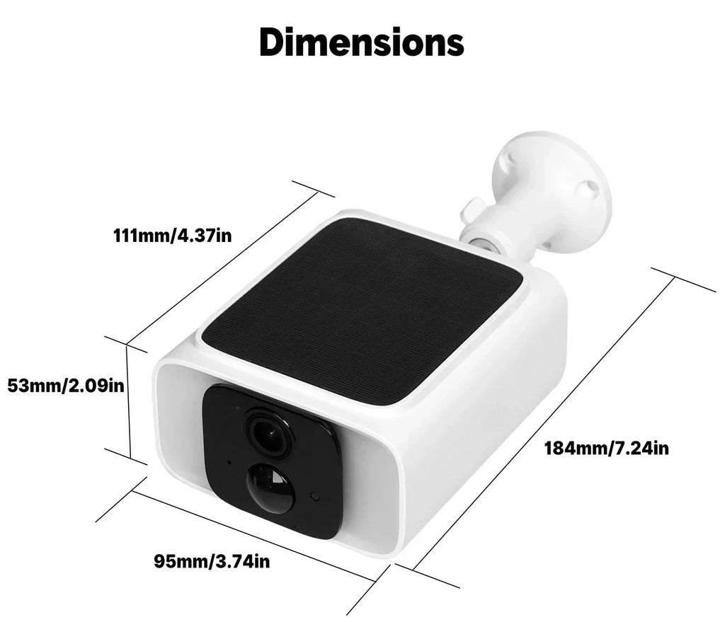 2K Solar Security Camera Wireless Outdoor 2.4/5G WiFi Cameras for Home with Fix Solar Panel Two-Way Talk Waterproof Surveillance