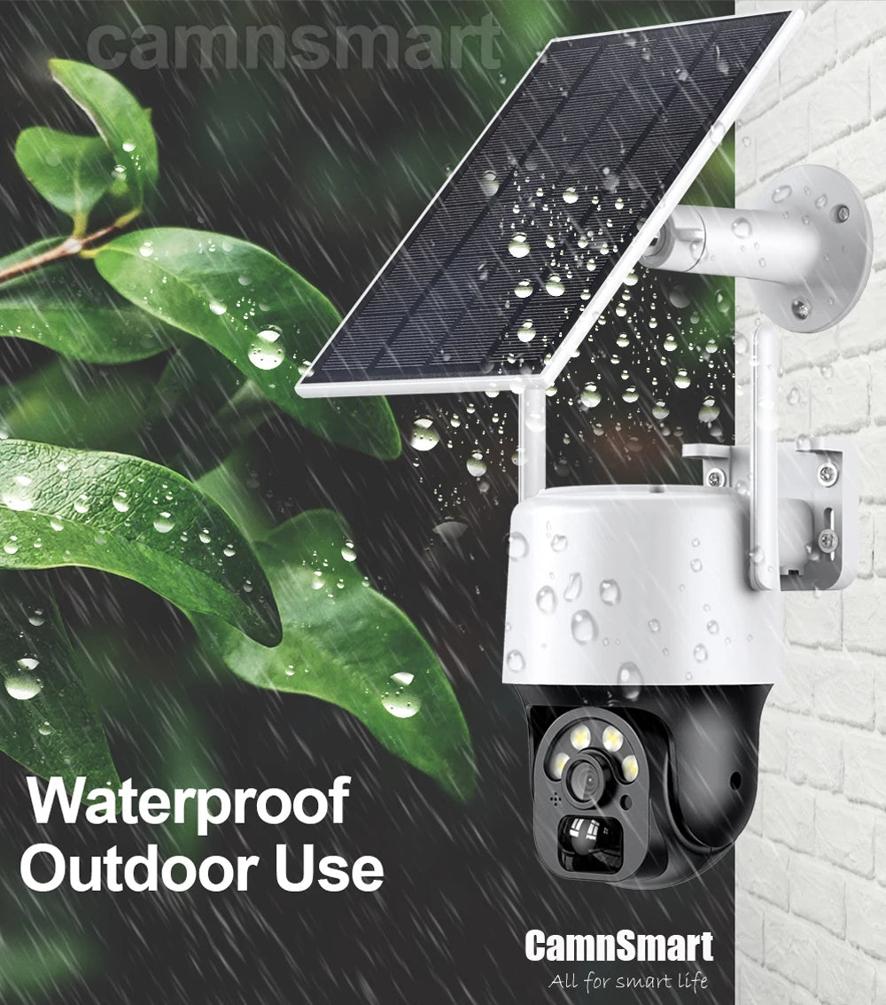 Tuya Solar WIFI Outdoor Camera Wireless Built-in 9600mAh Battery 3MP PTZ PIR Human Detection Two Way Talk 4X Zoom Security  Home