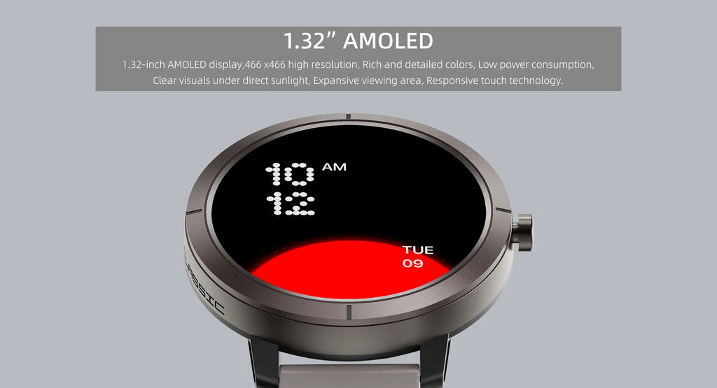 2026 GPS Smart Watch AMOLED 1.32 HD BT Call 5ATM Waterproof 170 Sport Modes 360mAh Large Battery Replaceable Strap Smart Watch