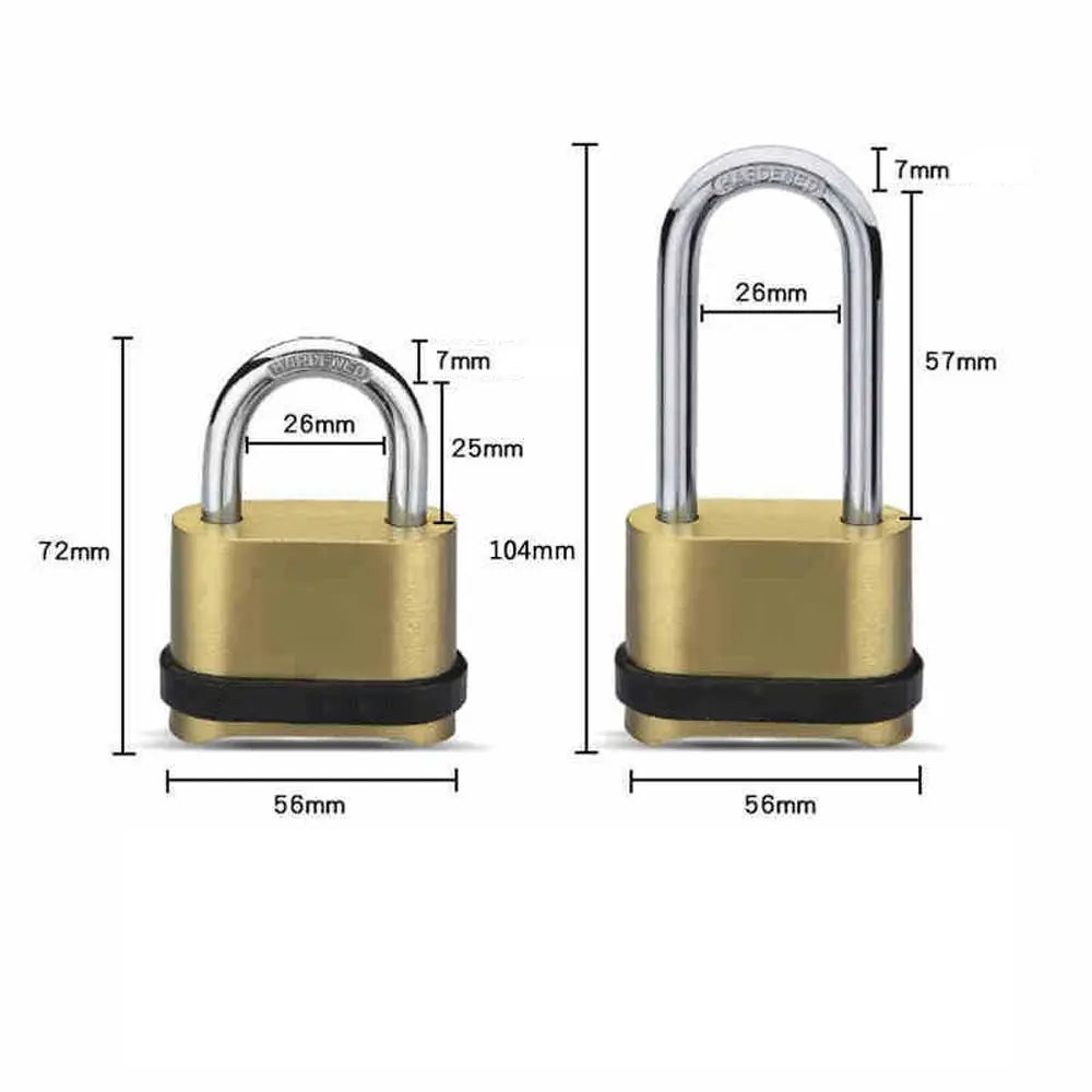 4 Dial Metal Toolbox Cabinet Luggage Backpack Password Lock Padlock Code Lock Digit Locks