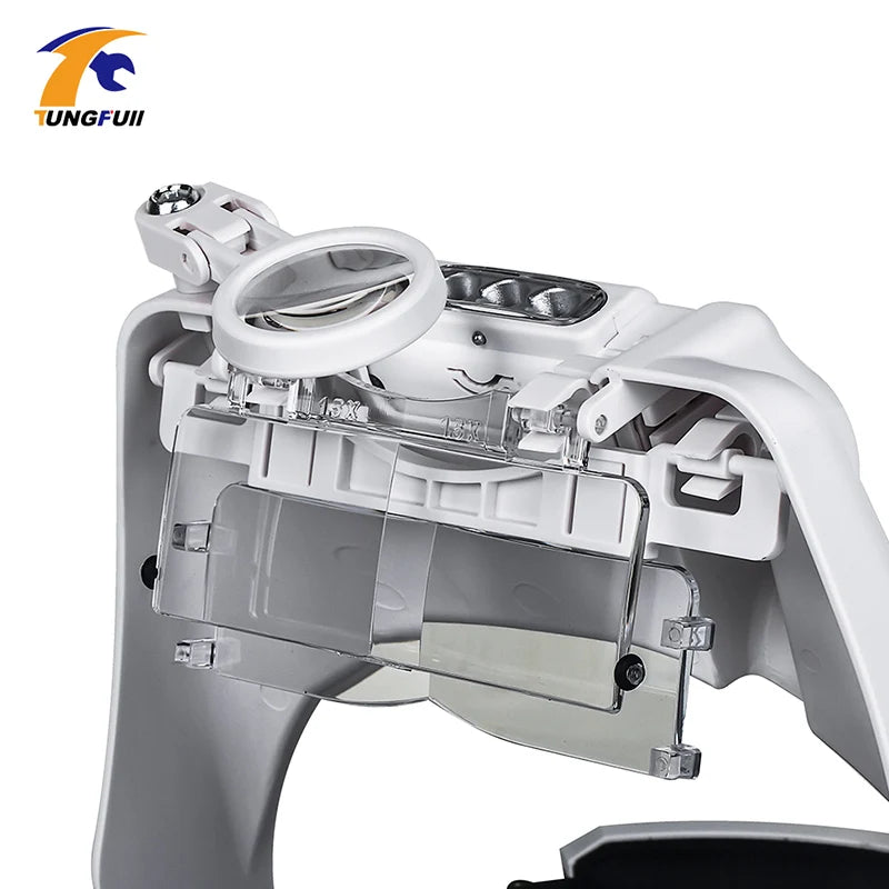 LED Magnifier 1.5x 2x 2.5x 3x 3.5x 8x Magnifying Glasses for Jewelry Watch Electronic Repair Hands-Free Loupe