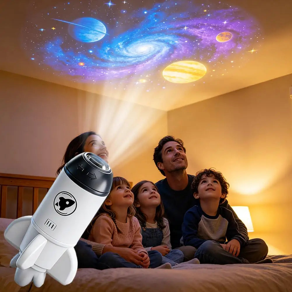 Mini USB galaxy Projector Night Light 360° Rotate Night Light Lamp With Random 6 Sky Projector Films Home Starry Sky Projector