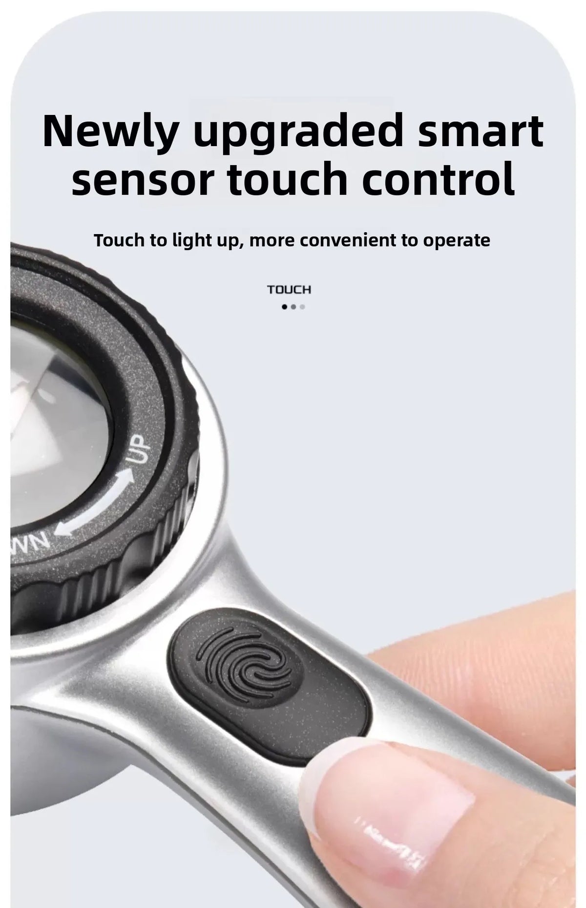 Magnifying Glass Rechargeable with UV Light High-definition High Magnification with Scale for Identifying Jewelry and Stamps