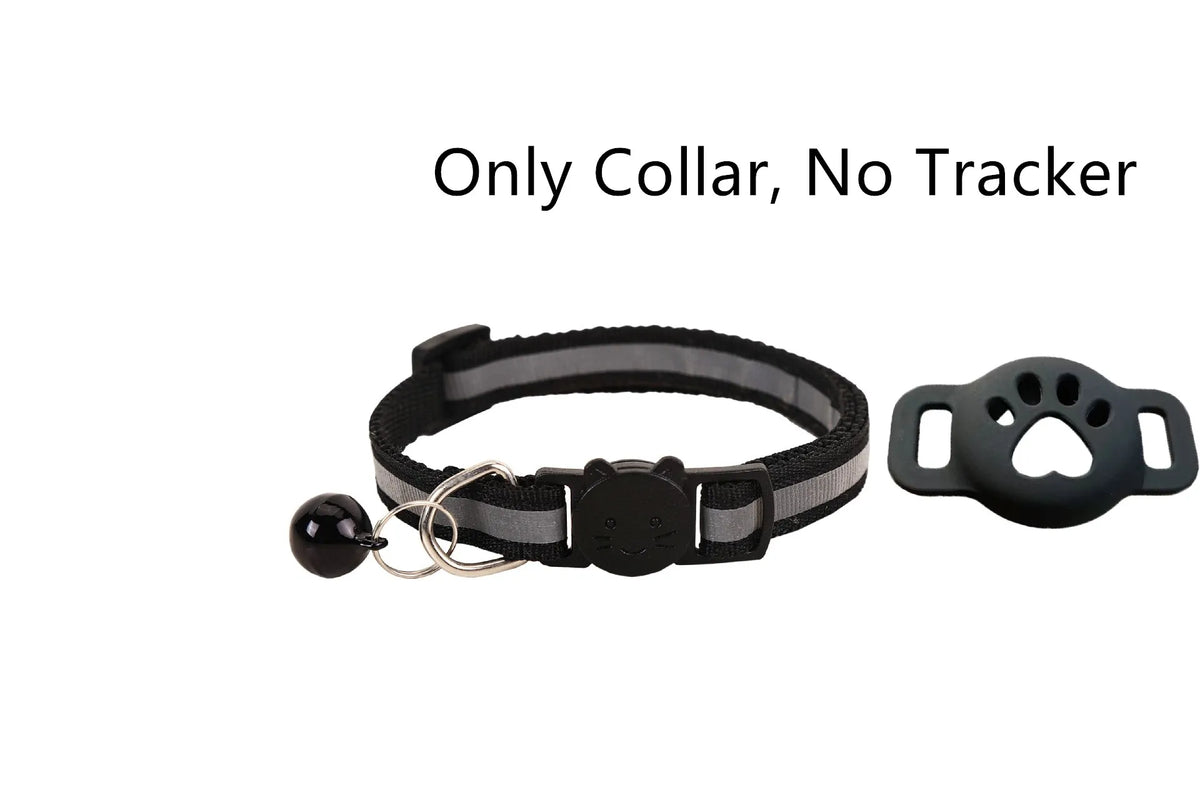 iOS Smart GPS Tracker & Premium Reflective Cat Collar Bundle Secure Adjustable Anti-Lost Location Finder for Kittens