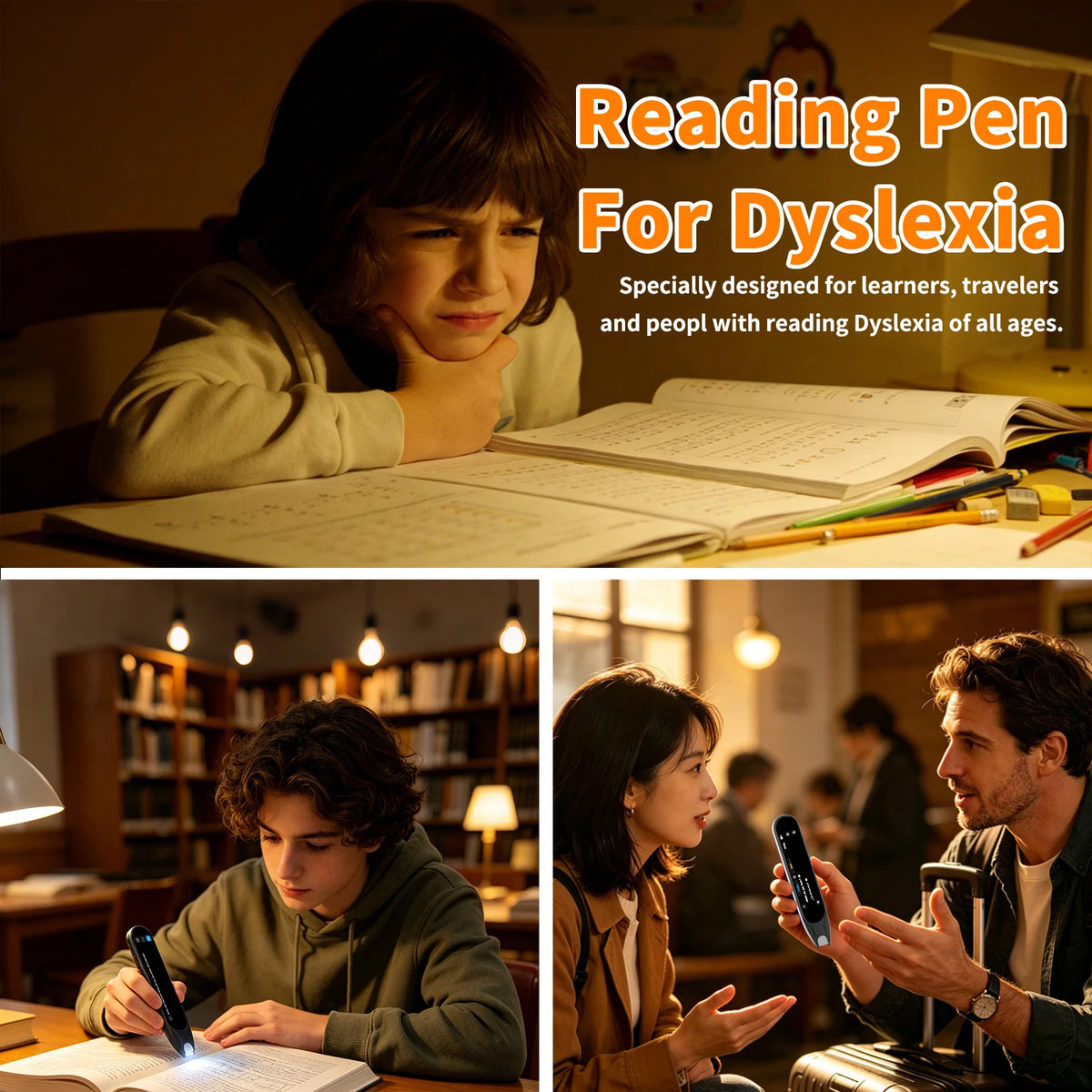 Scan Translation Pen –Dyslexia Tools, Reading Pen, Speech & Scan-to-Text Reading Pen （142 Online/10 Offline Languages）