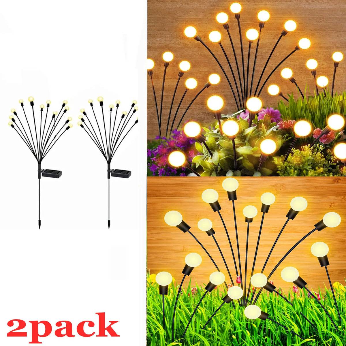 Solar Garden Lights Solar Swaying Light Sway by Wind Outdoor Lights Solar Garden Decorative Lights Yard Patio Pathway Decoration