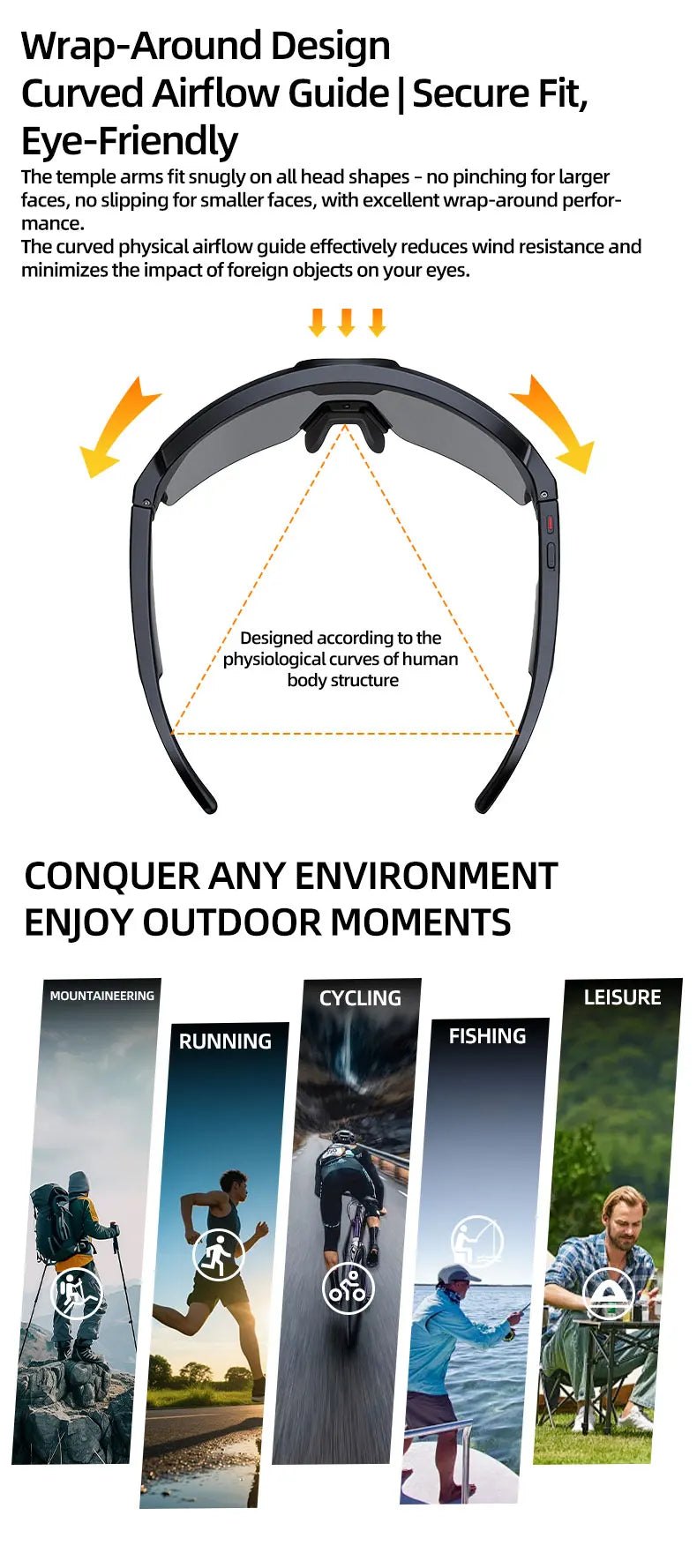 2026 New 1200P Camera Smart Glasses Men 8MP Pixel Anti-shake Video Cycling Goggles ChatGPT Translation Dual Mic Audio Sunglasses