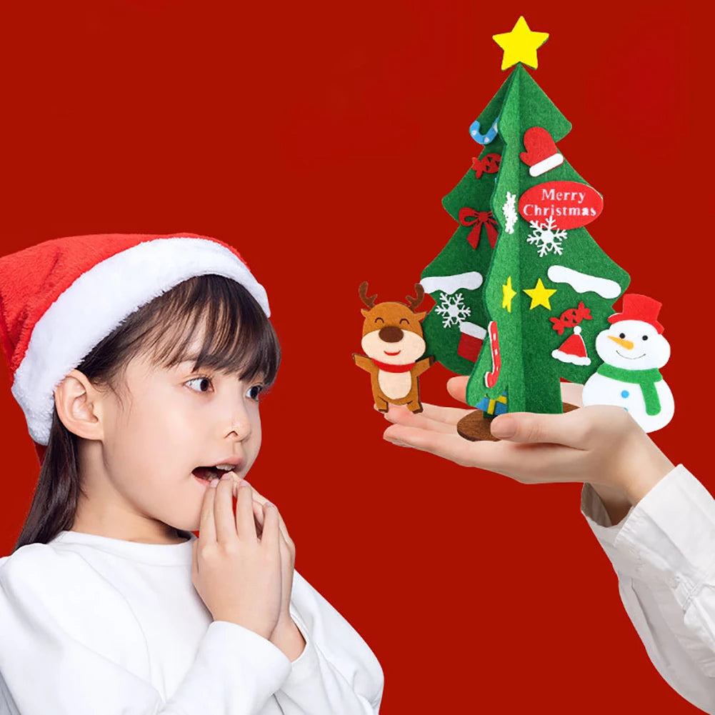 Christmas Tree Ornament Handmade DIY Santa Claus Snowman Desktop Xmas Tree Decoration