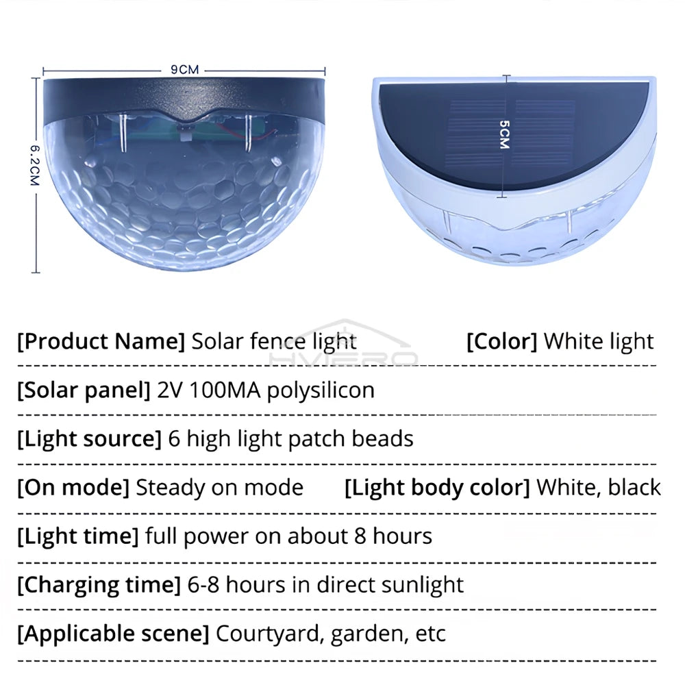 Solar Lights Outdoor 6LED Semi-circular Wall Step Garden Layout Terrace Ambiance Decorated IP65 Waterproof Family Courtyard Lamp