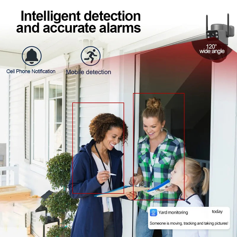2.8'' 8MP Solar Camera Outdoor Dual Lens Wireless WIFI Surveillance IP Camera PIR Human Detection Solar Security CCTV Cam