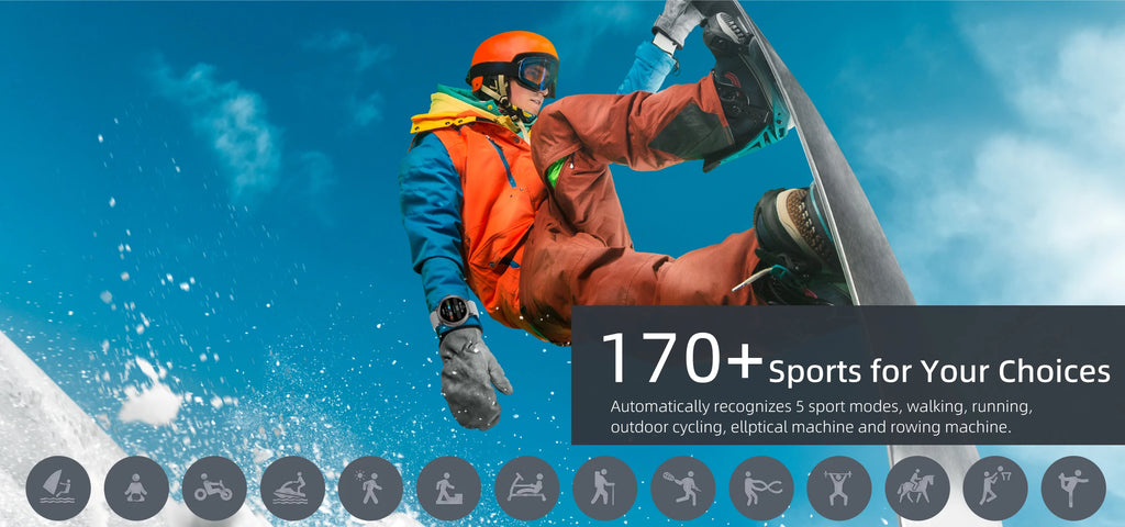 2026 GPS Smart Watch AMOLED 1.32 HD BT Call 5ATM Waterproof 170 Sport Modes 360mAh Large Battery Replaceable Strap Smart Watch