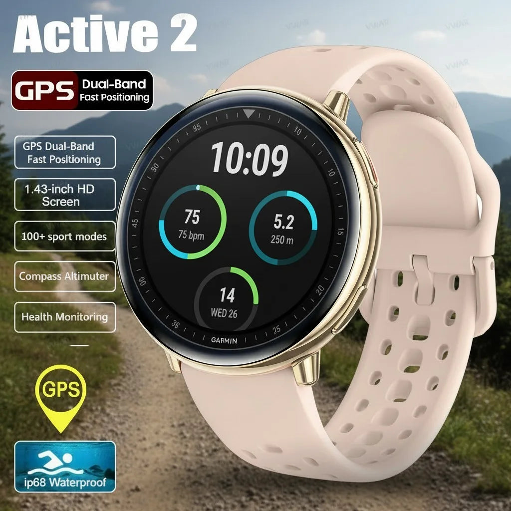 2026New Active 2 Smart Watch Built-in GPS for Women Men IP68 Waterproof Sports Watches Heart Rate Monitor Ultra-Thin Smartwatch
