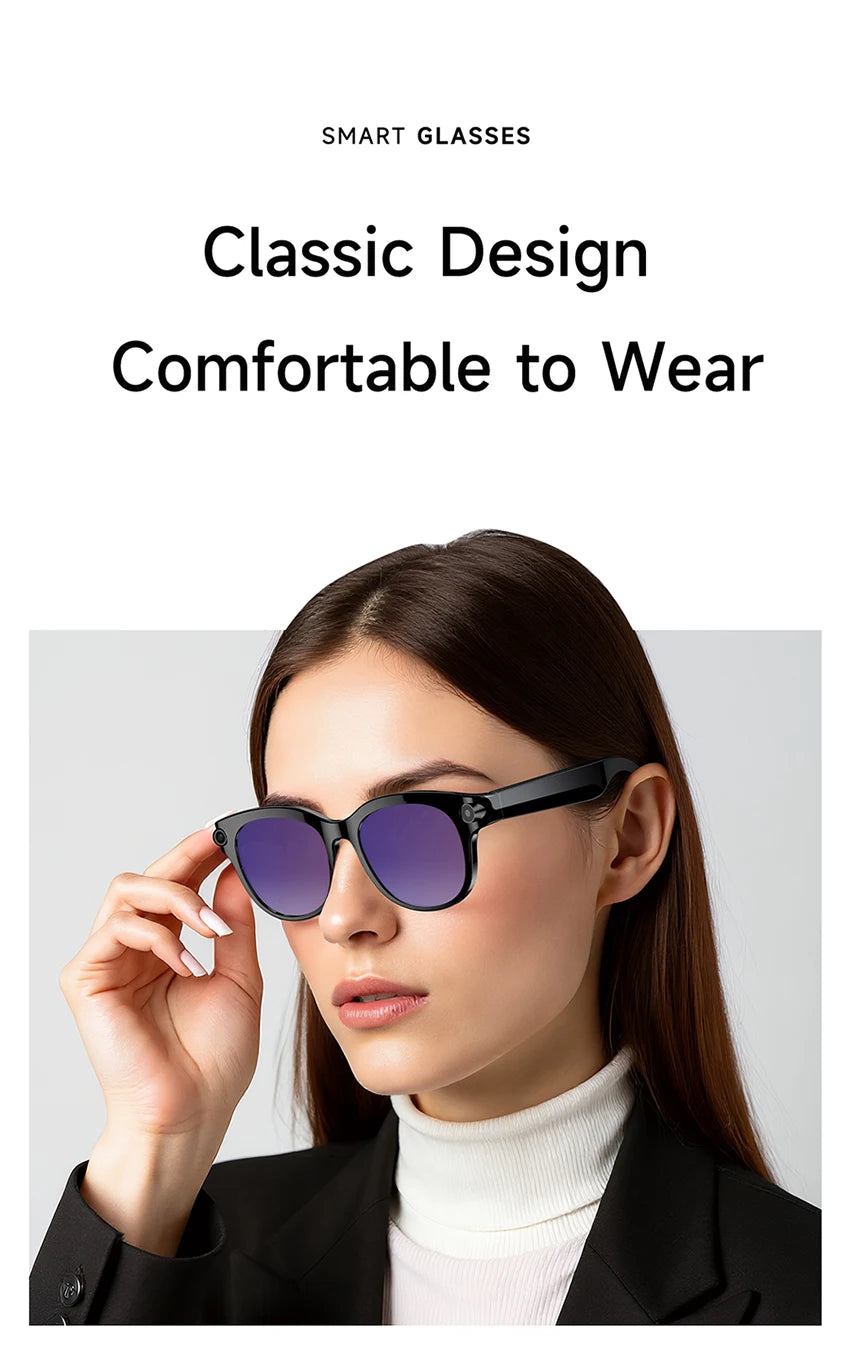 M89-S AI Smart Glasses Equipped with High-Definition 1080P Camera Translation AI Voice Assistant Music Playback and LED Lighting