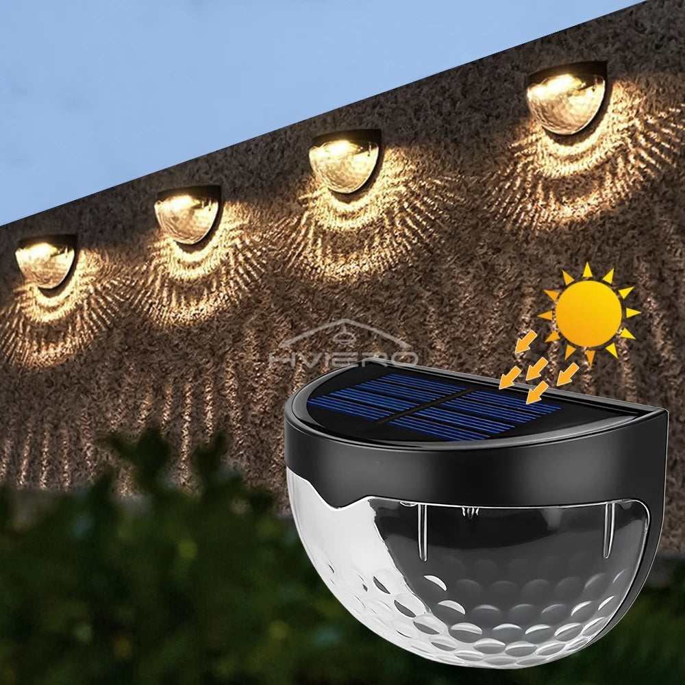 Solar Lights 6LED Half Round Ladder Waterproof Bright Courtyard Garden Hedge Balcony Night Lamps Induction Decoration Lighting