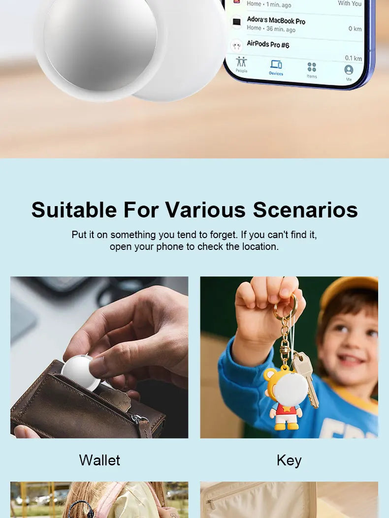 Smart Tracking Tag, Compact & Portable, Global Precision Positioning Device for Gifts