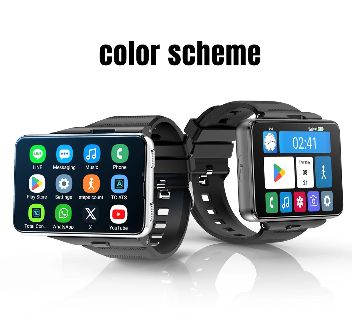 2026New 4G Sports SmartWatch S999 2.88 Inch Quad Core Android 9.0 OS Smartwatch 2300 MAh 13MP Camera 4GB/64GB Heart Rate Monitor