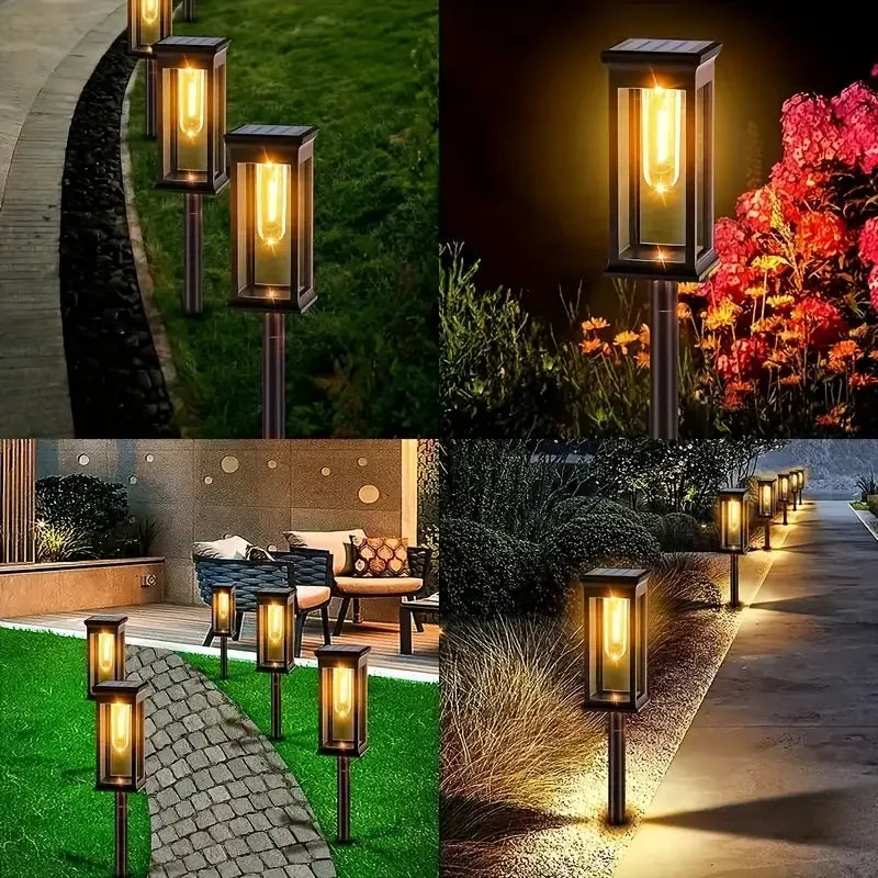 Solar Pathway Lights Solar Lights Outdoor Solar Powered Garden Lights for Walkway Yard Backyard Lawn Landscape Lighting Decor