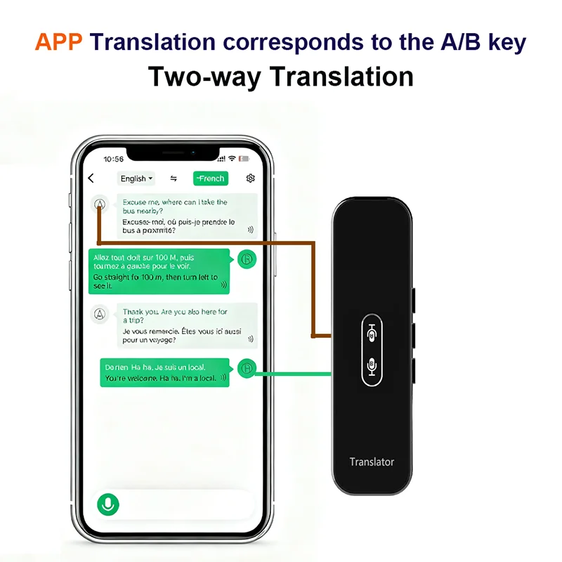 Language Translator Device, 150 Language Real-Time Voice Translator Offline Translator Portable Two-Way Translation .