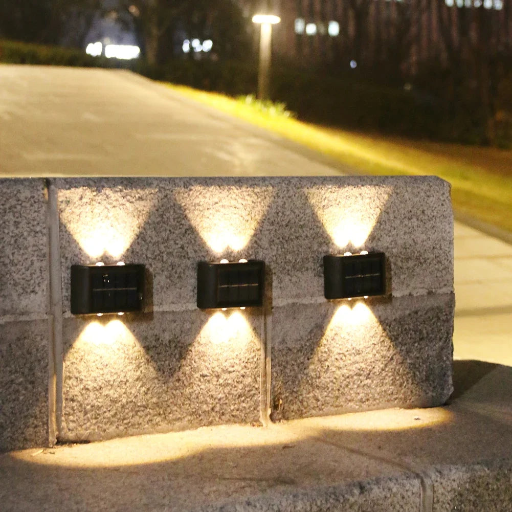 Solar LED Light, Outdoor Waterproof Wall Lamp, Dusk to Dawn Fence Up And Down Luminous Lighting  for Summer Garden Yard Porch