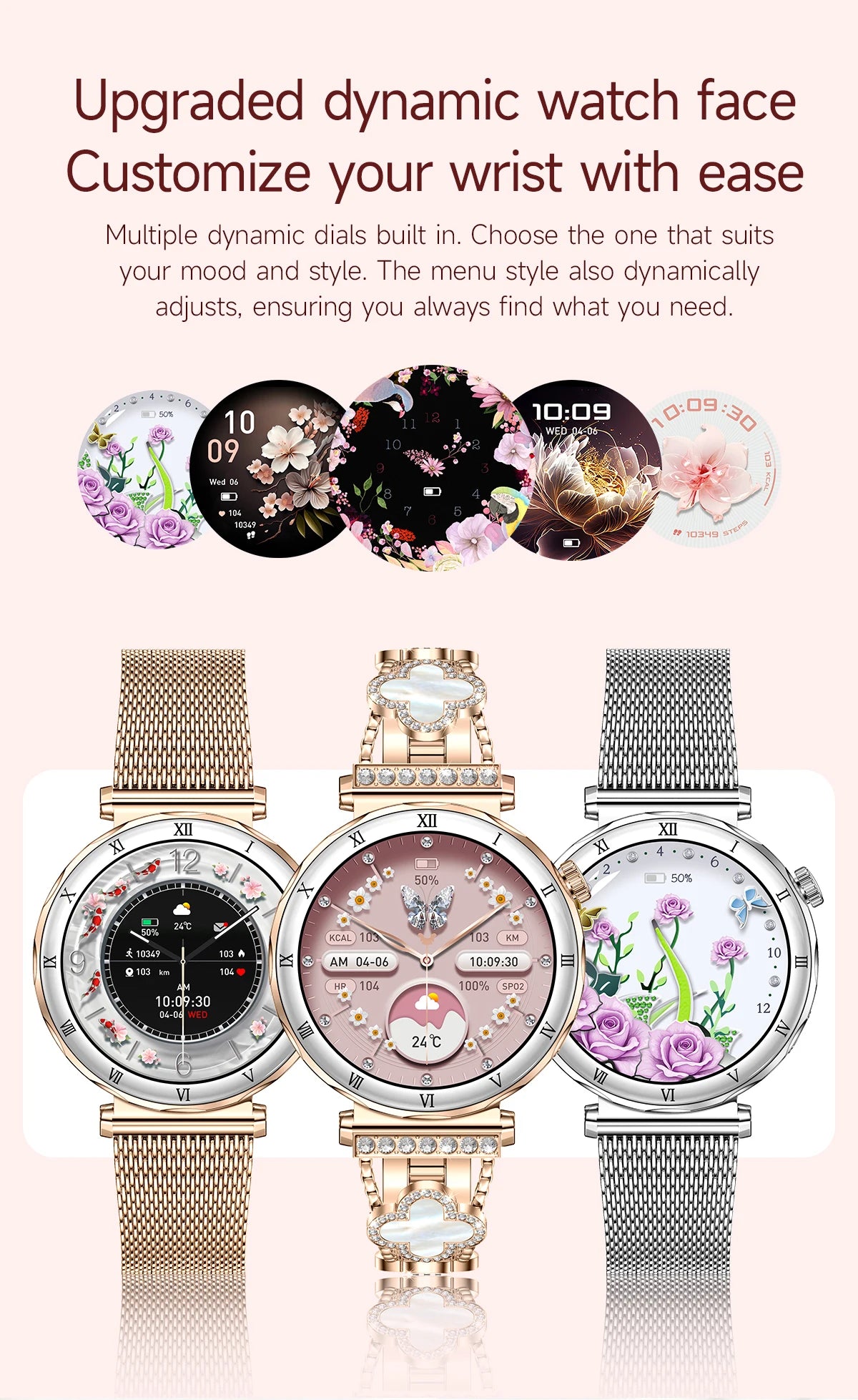 LIGE 2026 New Smartwatch Women 1.19" AMOLED Screen Always On Display Bluetooth Call Waterproof Lady Smart Watch For Android iOS