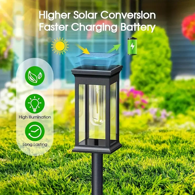 Solar Pathway Lights Solar Lights Outdoor Solar Powered Garden Lights for Walkway Yard Backyard Lawn Landscape Lighting Decor
