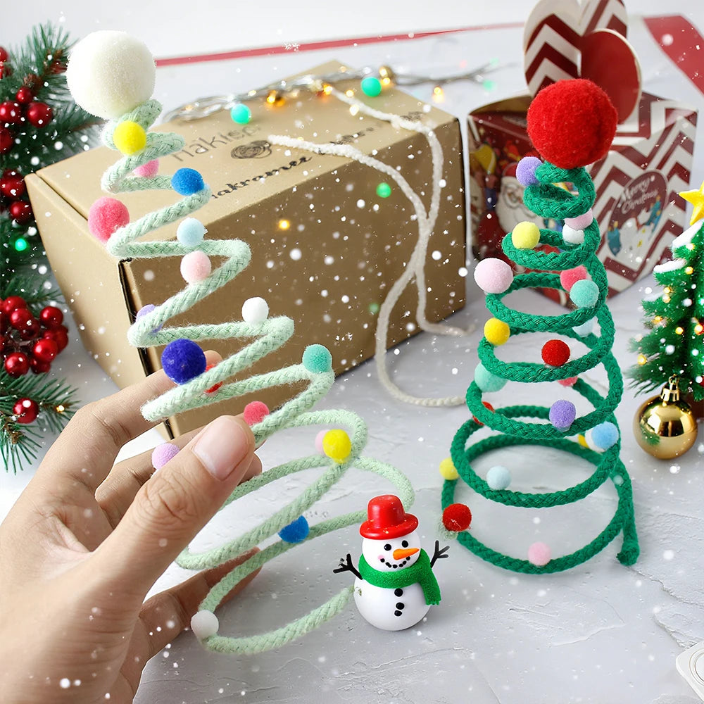 DIY Christmas Tree Making Kit with Weaving Tutorial Included Christmas Decoration Hanging Ornament Handcraft Material Pack