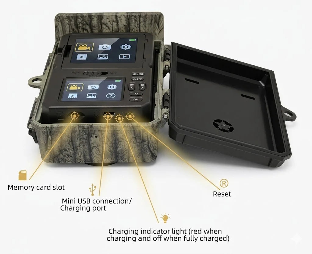 Solar Wildlife 50MP 4K Video Trail Camera with Night Vision 0.3s Motion Activated Waterproof for Outdoor Hunting Garden Monitori